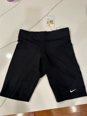Nike Black Women's Bike Shorts with White Swoosh